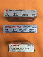 One box of Winchester Sabot slugs 50 Cal 12ga,One