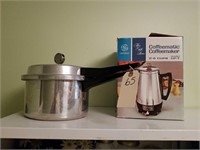MIRRO-MATIC PRESSURE COOKER & GE COFFEE MAKER