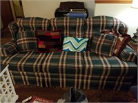 KING HICKORY GREEN PLAID SOFA