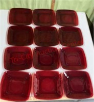 12 Ruby Red 8 1/2 in. Plates