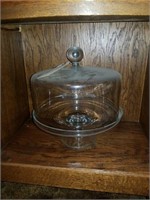 GLASS CAKE STAND W/ COVER