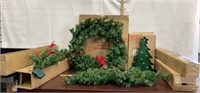 New Christmas Decor- Wreath, Light up Tree Wall
