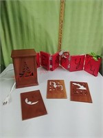 Litghted  holiday box & Merry Sign