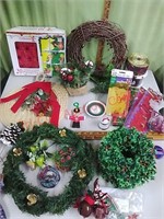 Poinsettia lights & holiday craft lot