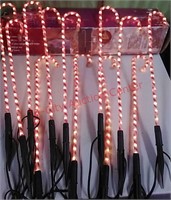 Candy Cane Rope Light Outdoor Stake Set
