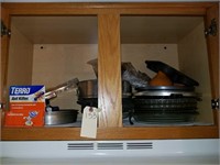 CONTENTS OF CABINET ABOVE STOVE