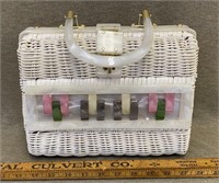 Vintage Decoupage Handbag with Lucite Handle