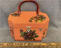 Vintage Decoupage Handbag with Lucite Handle