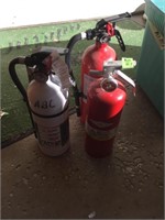 Three fire extinguishers