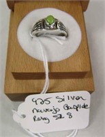 Navajo Made 925 Silver Gaspeite Ring Sz 8