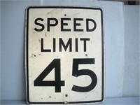 Aluminum Speed Limit 45 Sign 24 x 30 Inches