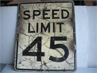 Aluminum Speed Limit 45 Sign 30 x 36 Inches