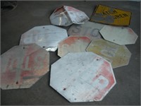 Assorted Aluminum Signs Faded & Damaged