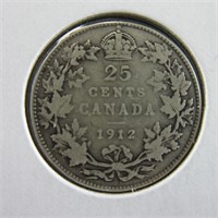 1912 25c SILVER QUARTER - CANADA