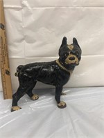 Cast iron black and white bulldog
