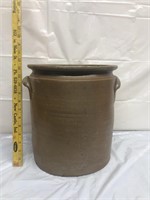 Nice brown stoneware crock 12 inches tall 11 1/2