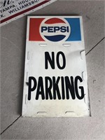 Early Pepsi no parking sign double sided metal