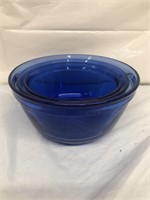 Anchor cobalt blue stacking bowl set