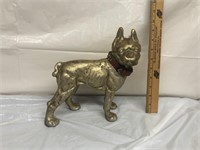 Cast iron bulldog with collar