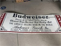 10 foot long Budweiser advertising sign metal