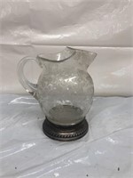 Vintage pitcher  with sterling silver base