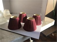 Group of 4 small lamp shades