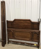 Vtg Full Size Solid Wood Bed Frame. Comes w/