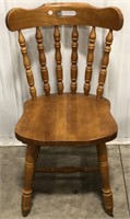 Vtg solid wood dining chair