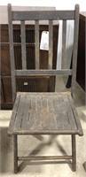 Wooden black painted folding chair
