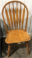 Wooden dining chair w/ cat tail back