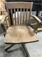 Antique Wooden rolling office chair