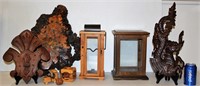 Wood Decor Lot - Display, Clock, Ornament, Toys