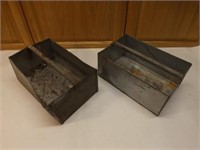 Two Metal Totes and a Tray