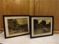 Currier and Ive Gold Etching Prints