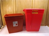 Red and Safety Waste Basket