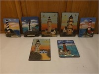 Lighthouses on Slate Like Material