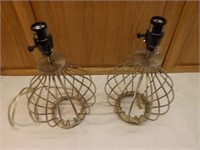 Pair of Wire Framed Lamps