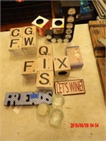 SCRABBLE BLOCKS CANDLE HOLDERS, PLAQUES MSIC