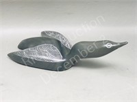 Soap stone bird - signed & numbered - 8" long