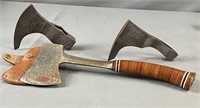 Hatchet and (2) Engraved Axe Heads