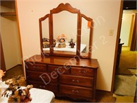 dresser with tri-mirror - 55" long