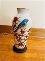 vase with bird detail - 12"