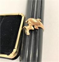 10k Gold Size 8.5 Dolphin Ring
