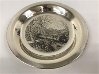 8" Etched In Sterling Silver Collector Plate
