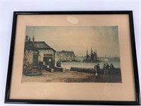 Antique E Sharland Framed Etching St Ives