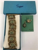 Genuine Jade Bracelet & Earring Set