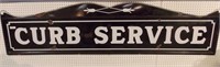 Porcelain Curb Service Sign 9' Long 2' Tall-Single