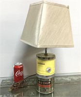 Vintage tobacco tin table lamp