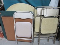3 Mixed Folding Card Tables & Chairs