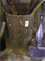 Vintage Wood Barrel & Contents (36"Tall)